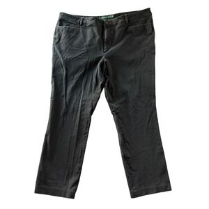 Lauren Ralph Lauren Adelle Black Straight Leg Pants Womens 18W Cotton Stretch